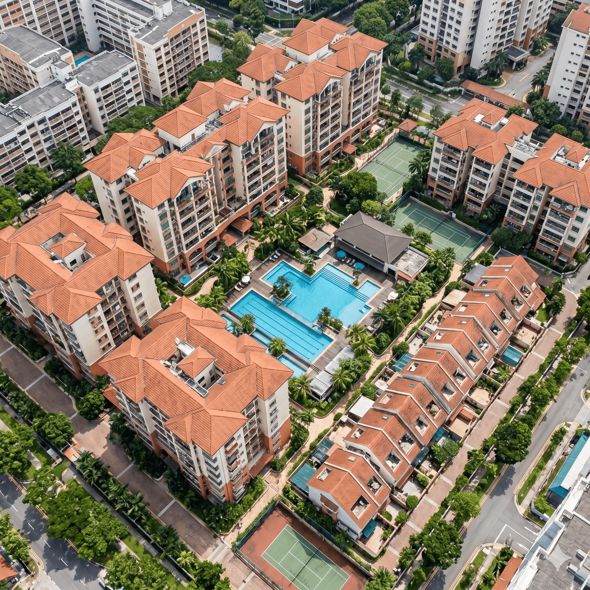 Drone view of Bedok Court