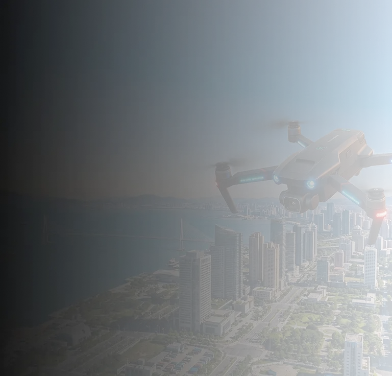Drone over skyline